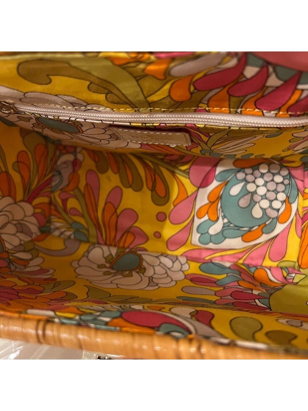 Vintage Kate Spade New York Wicker Basket Bag – Early 2000s Floral Lined - Picture 11 of 11